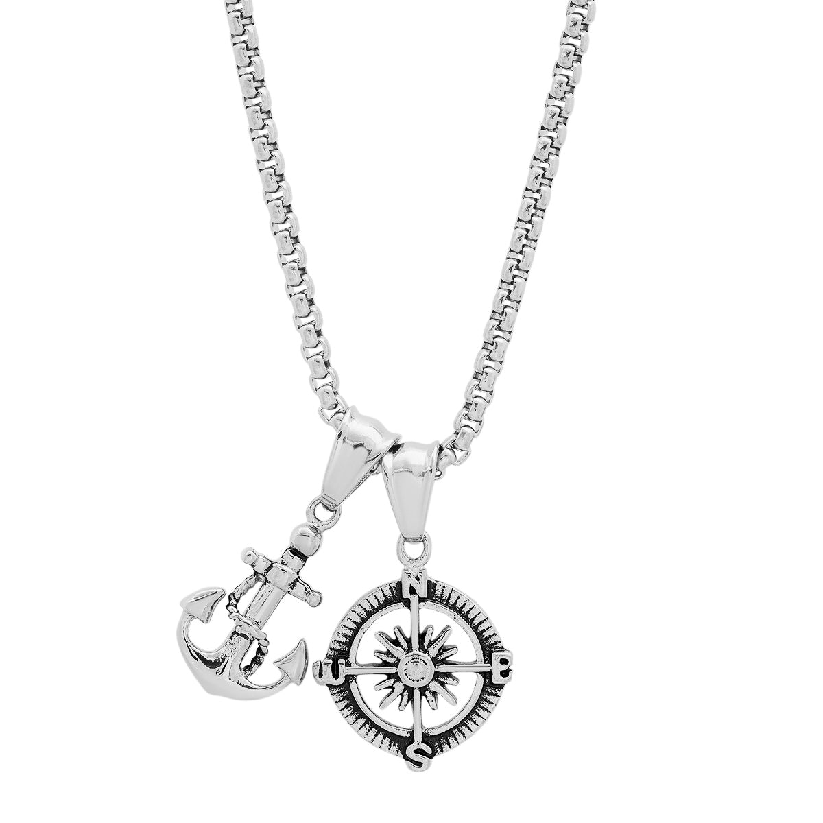 Go Your Own Way Anchor + Compass Pendant Necklace