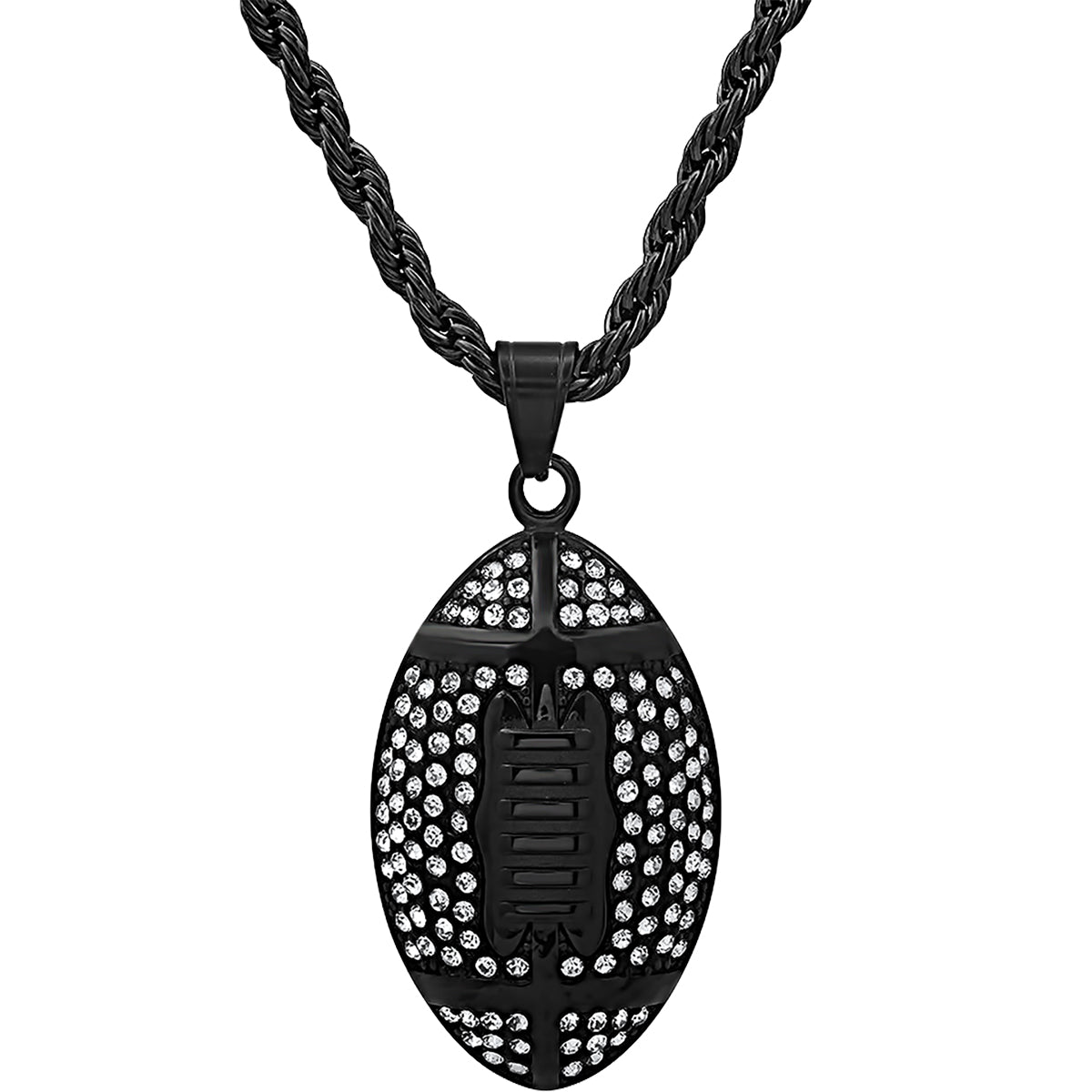 Steeltime 18k Gold Plated Football Necklace