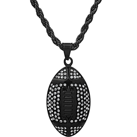 Steeltime 18k Gold Plated Football Necklace