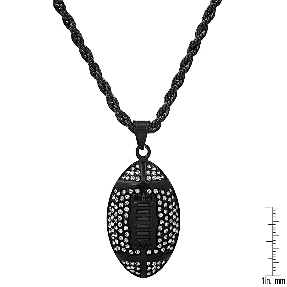 Steeltime 18k Gold Plated Football Necklace