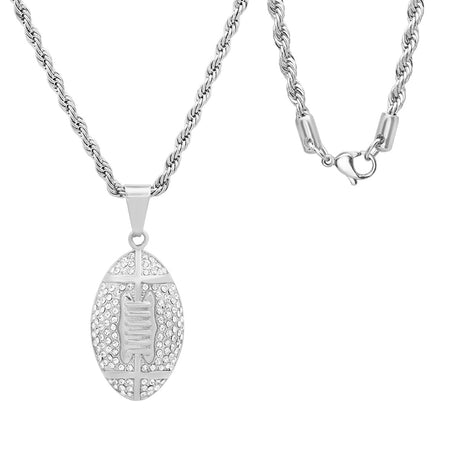 Steeltime 18k Gold Plated Football Necklace
