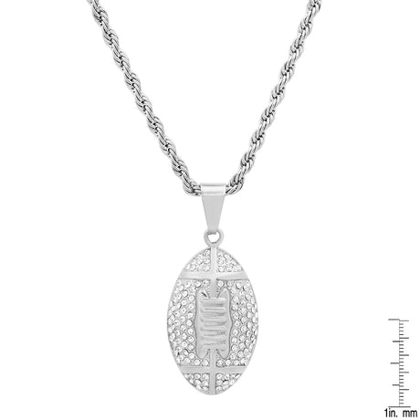 Steeltime 18k Gold Plated Football Necklace