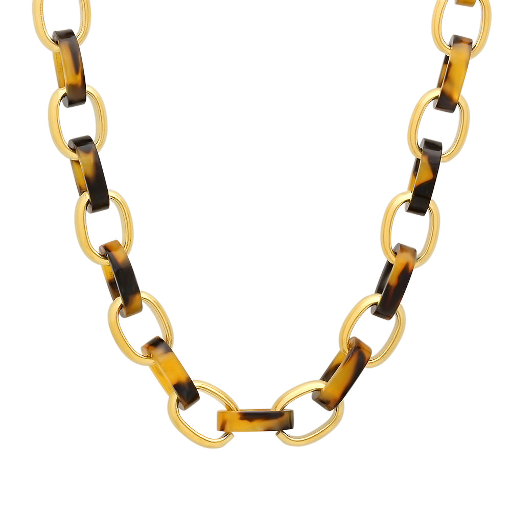Tortoise Shell Padlock Pendant Necklace
