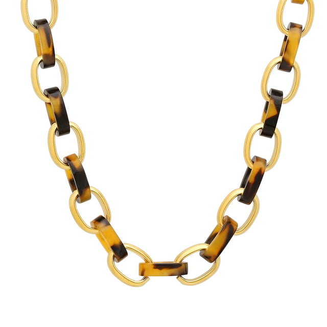 Tortoise Shell Padlock Pendant Necklace