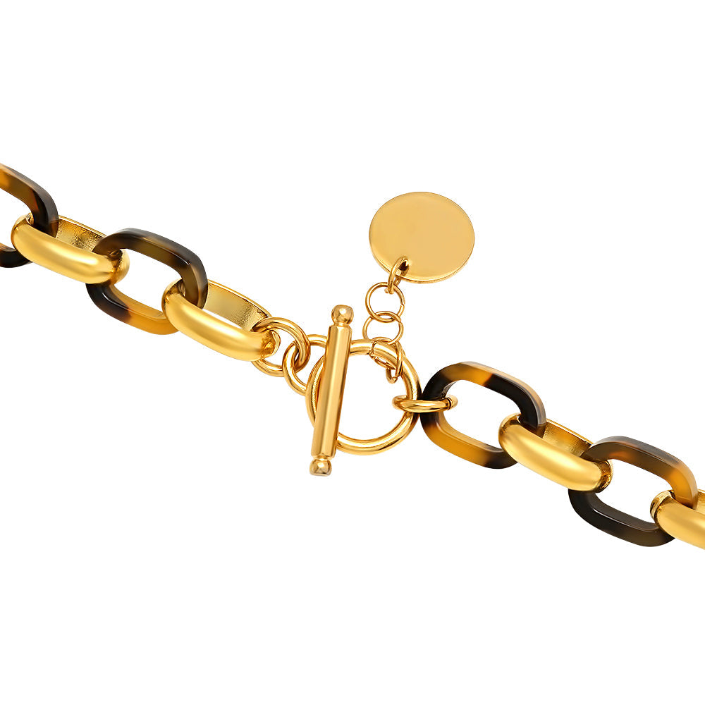 Tortoise Shell Padlock Pendant Necklace