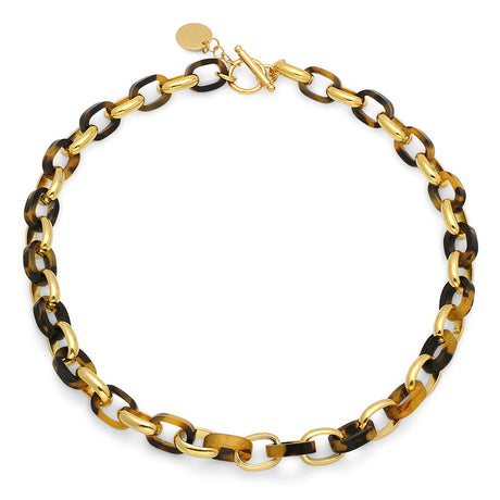 Tortoise Shell Padlock Pendant Necklace