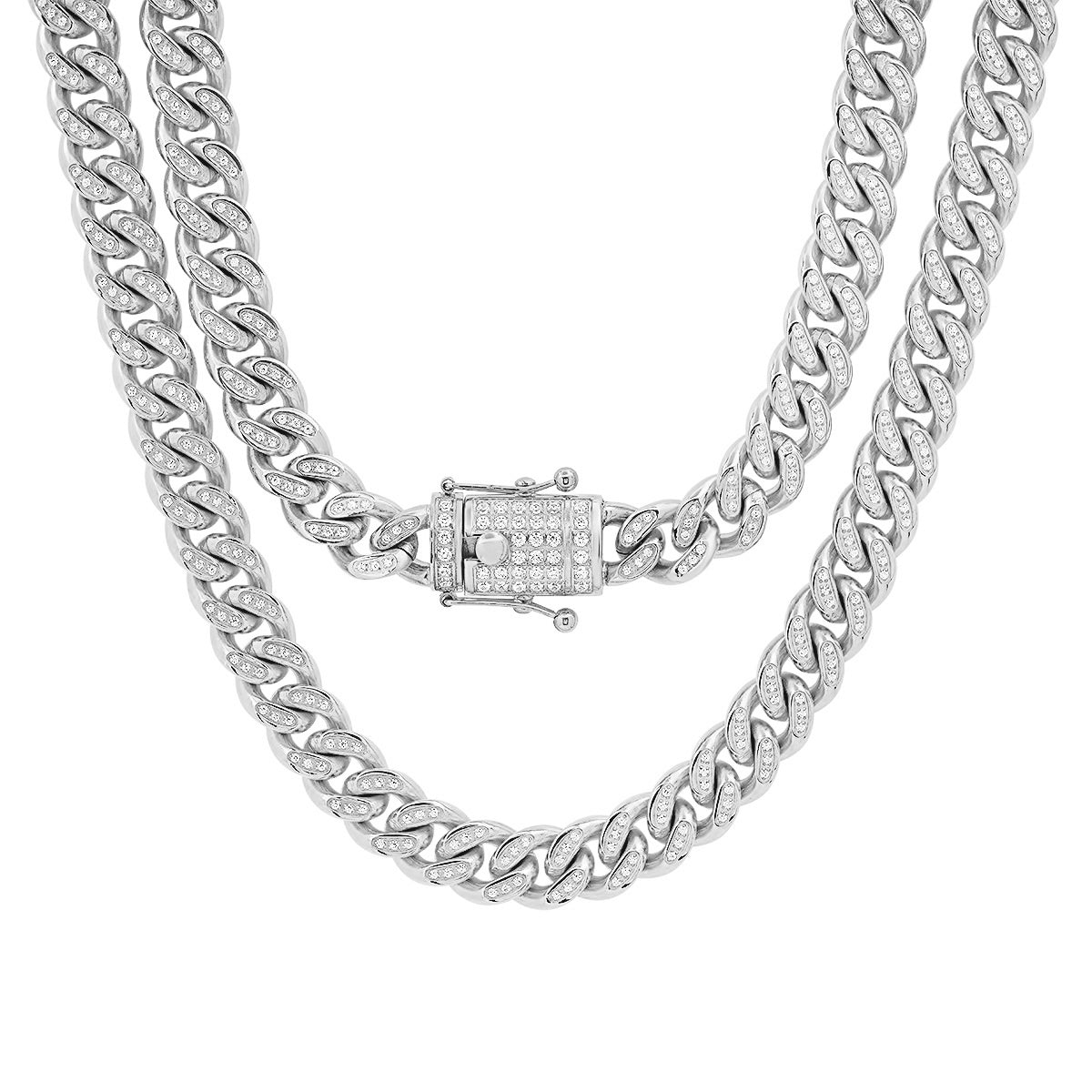 XL Cuban Link Super Deluxe Iced Out Lock Necklace
