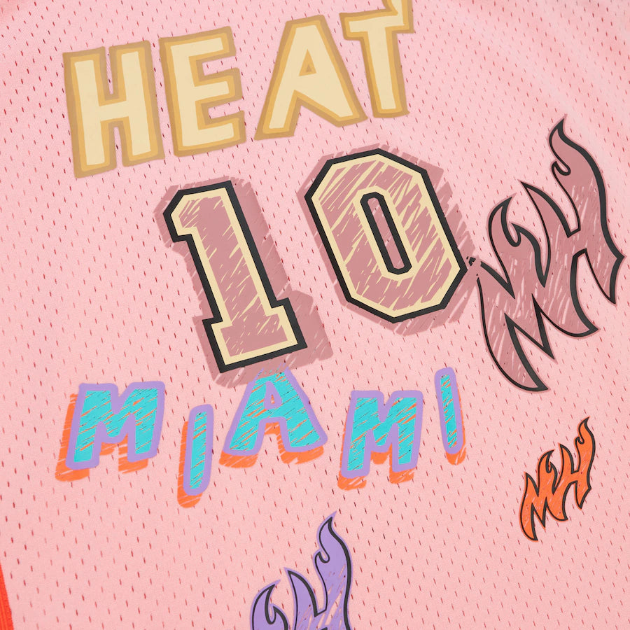 Mitchell & Ness - Jersey -Swing Man - Heat Miami - Pink
