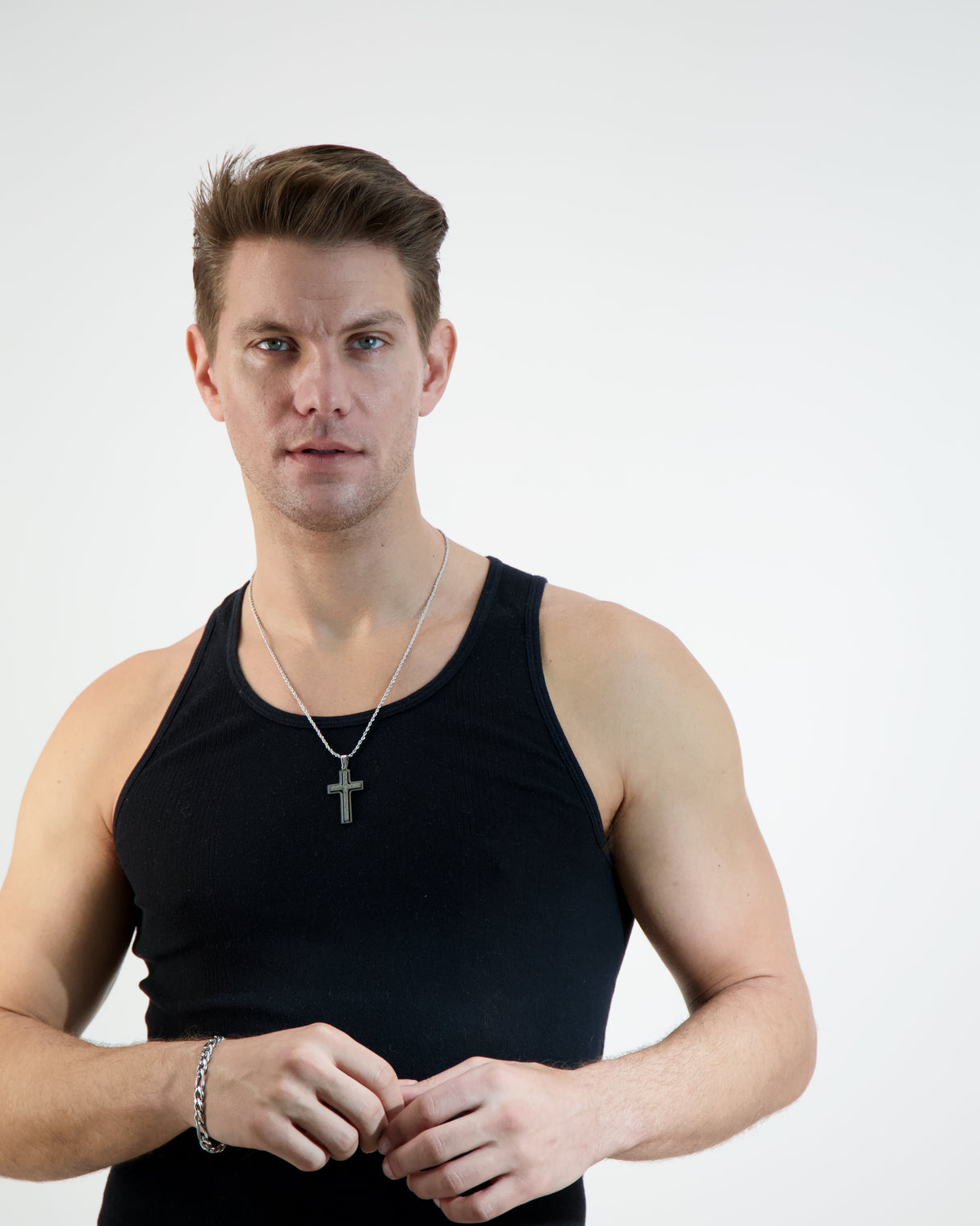 Lords Prayer Spinner Cross Pendant