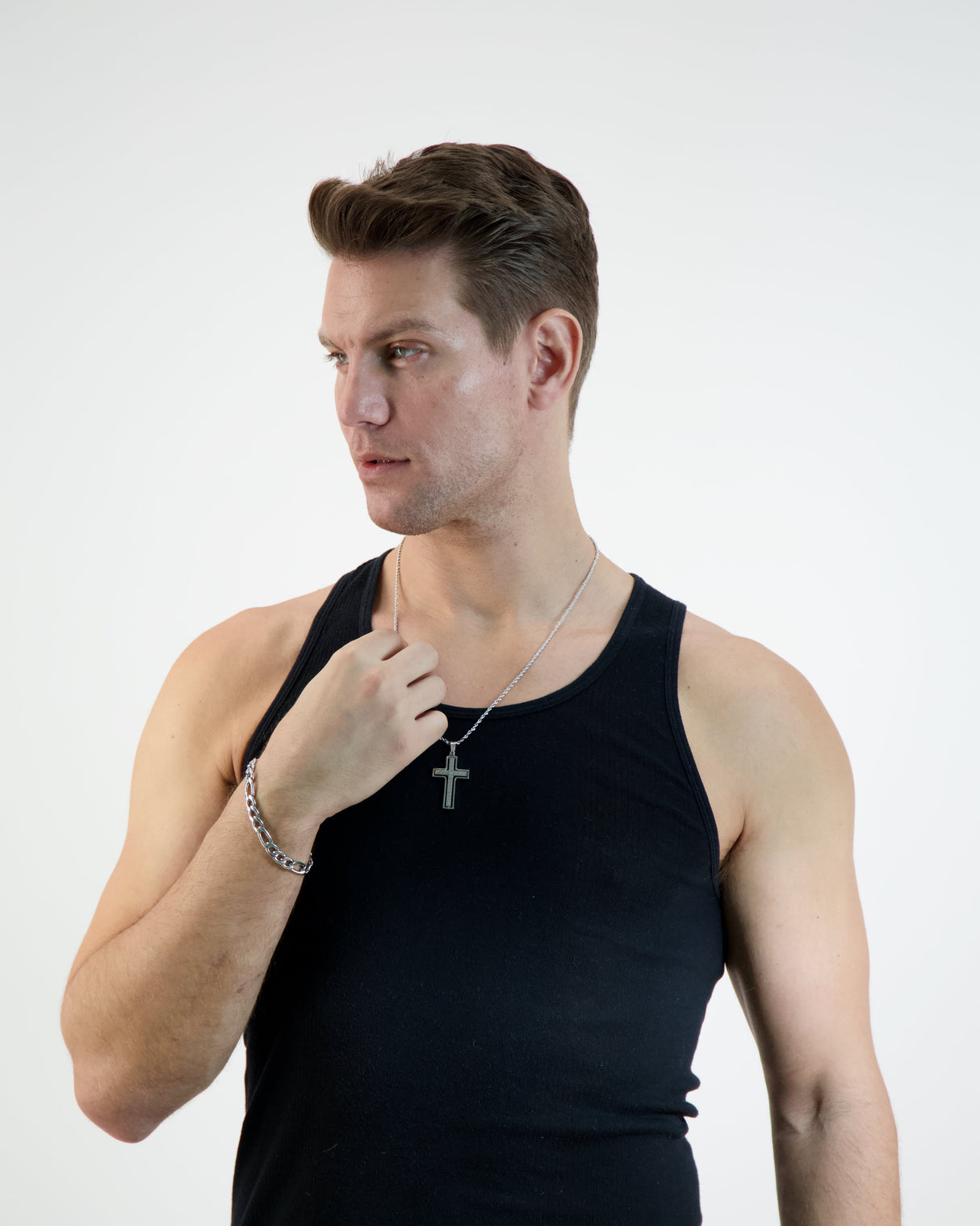 Lords Prayer Spinner Cross Pendant