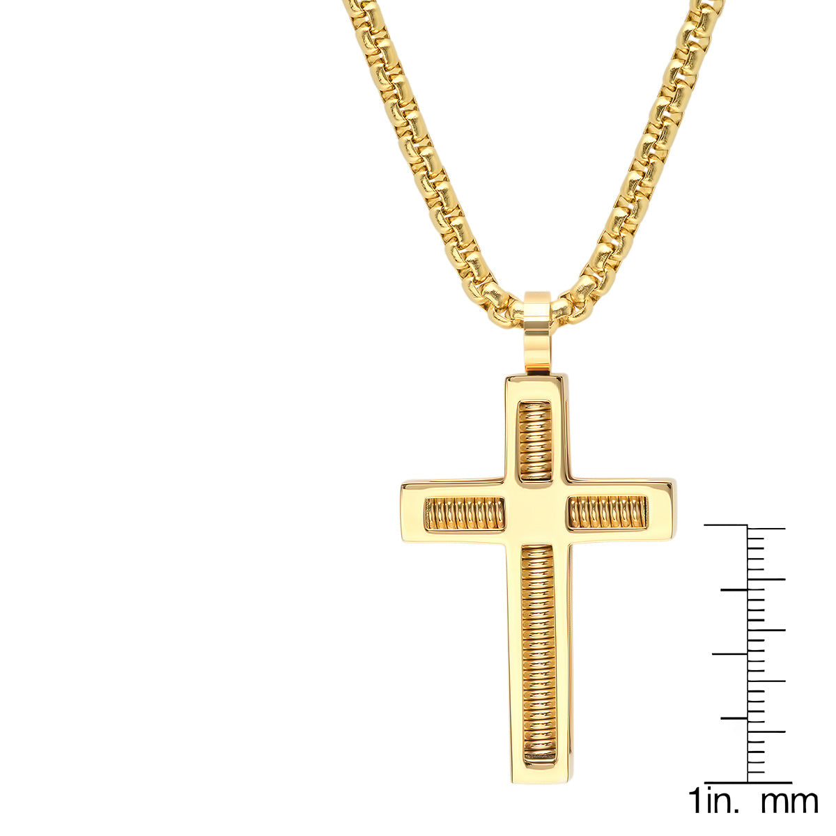 18K Gold Plated Rebar Cross Necklace