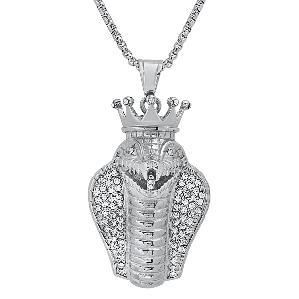 Special 18K Gold Plated King Snake Pendant with Simulated Diamonds