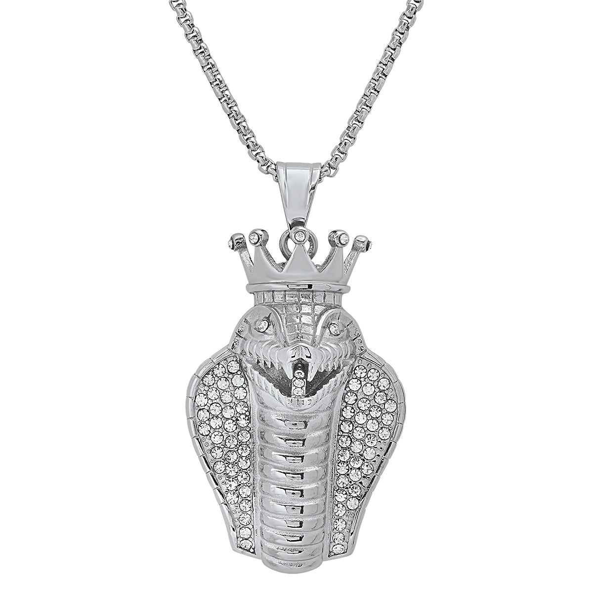 Special 18K Gold Plated King Snake Pendant with Simulated Diamonds