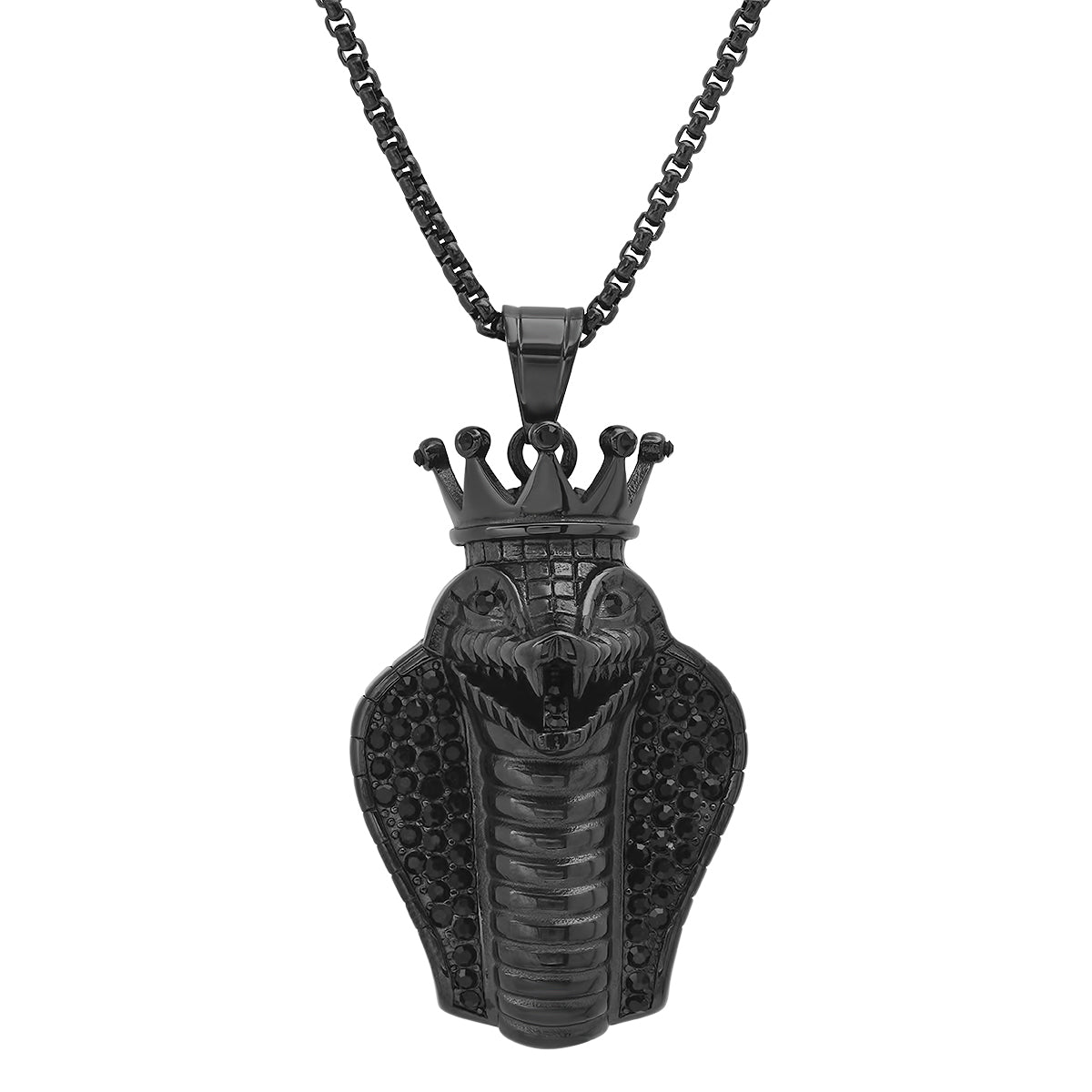 Special 18K Gold Plated King Snake Pendant with Simulated Diamonds