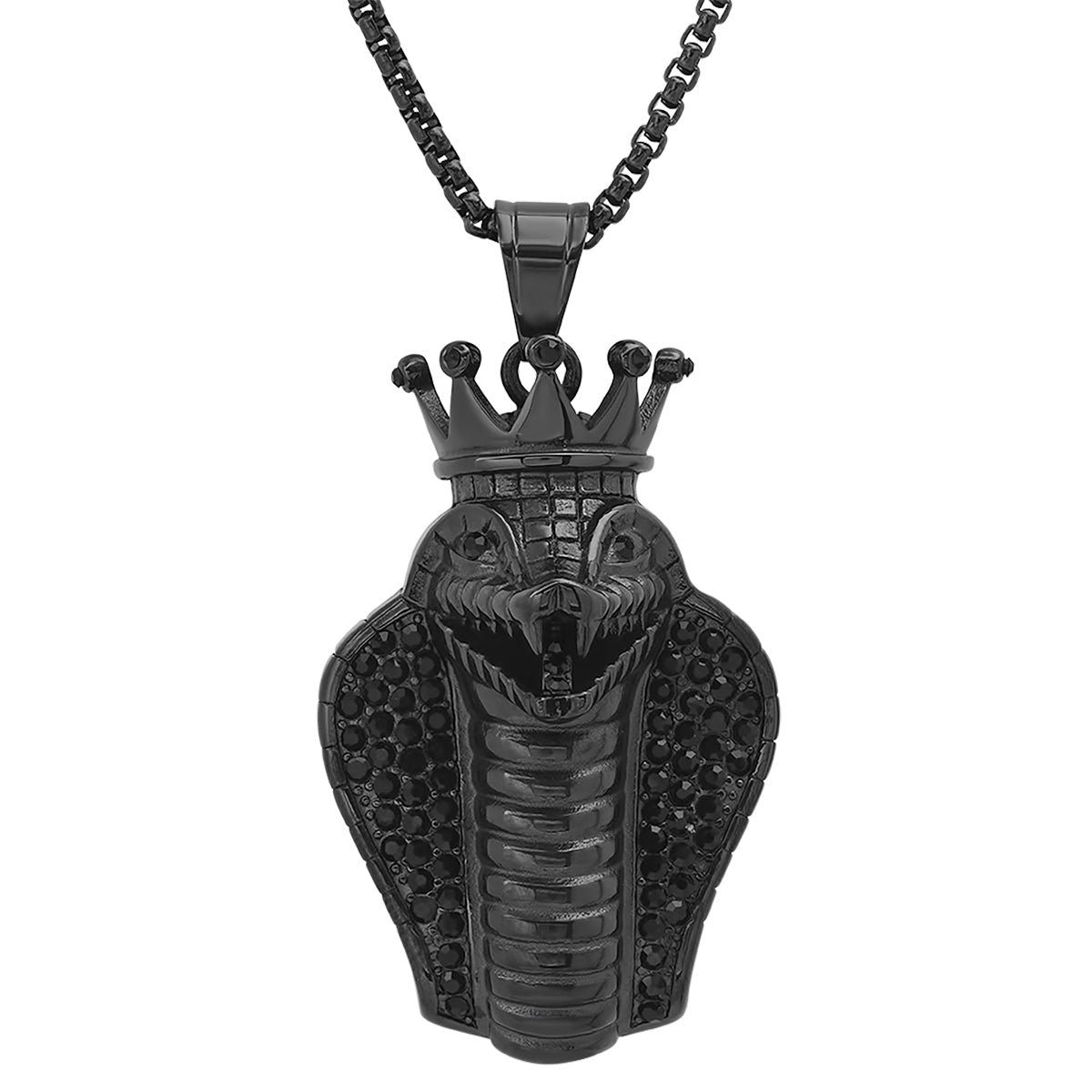 Special 18K Gold Plated King Snake Pendant with Simulated Diamonds