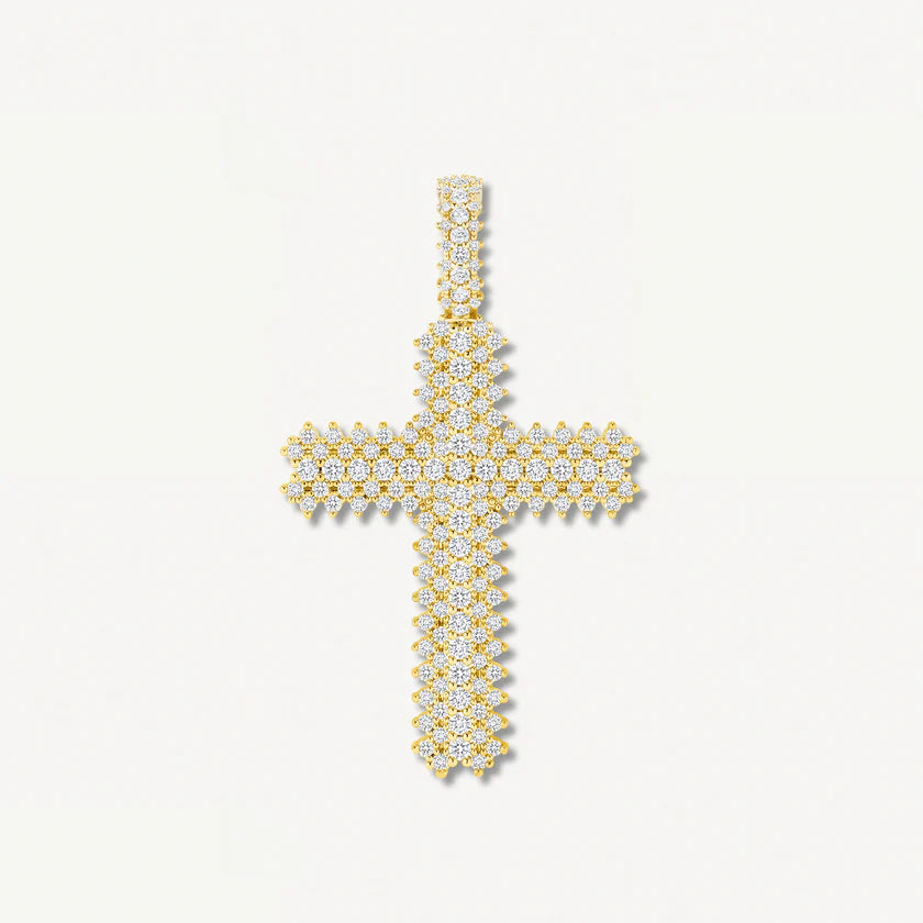ICE KART SPIKE CROSS PENDANT GOLD