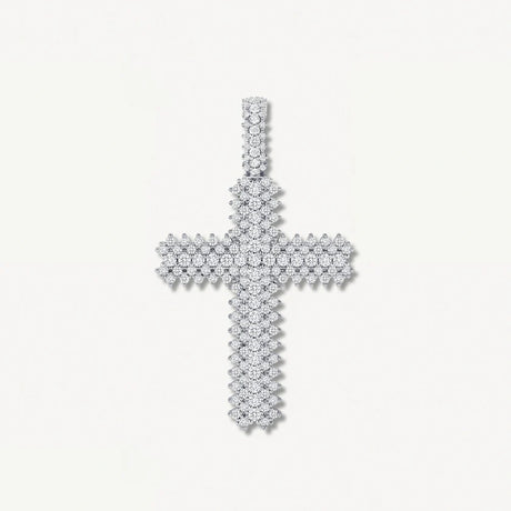 ICE KART SPIKE CROSS PENDANT WHITE GOLD
