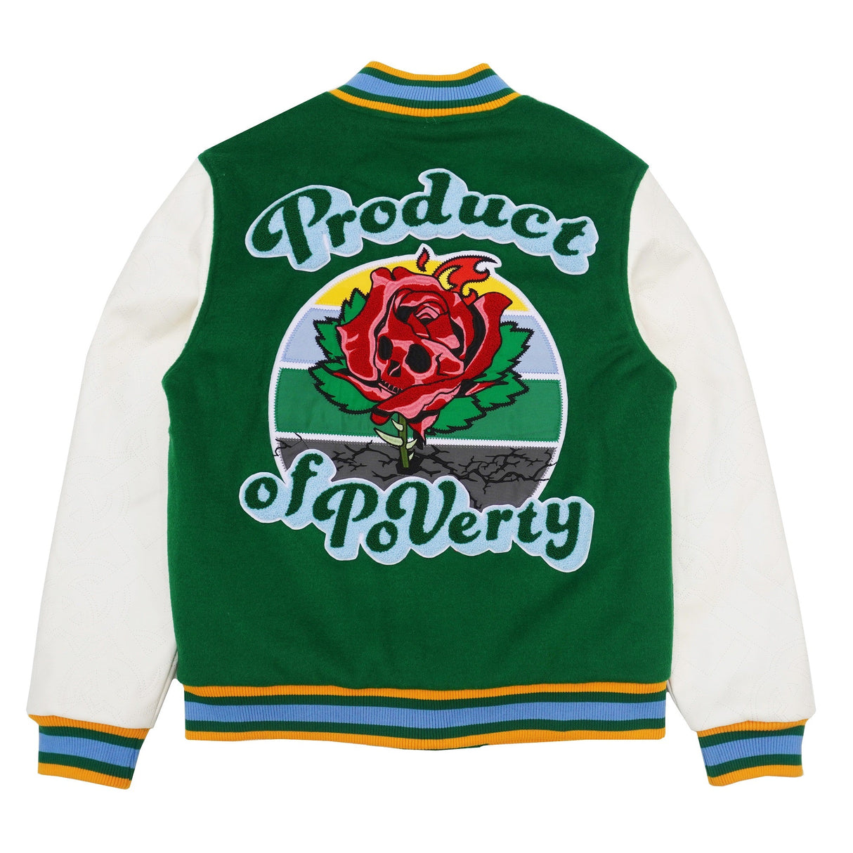 Frost Original F1026 Product of Poverty Varsity Jacket - Green