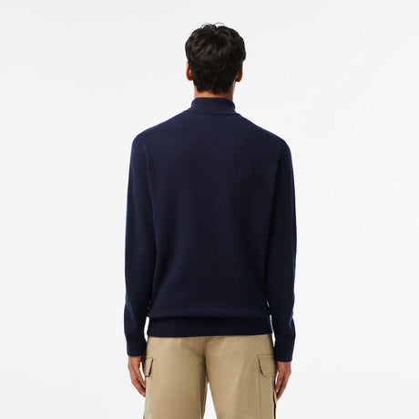 LACOSTE MEN’S HALF-ZIP WOOL SWEATER NAVY