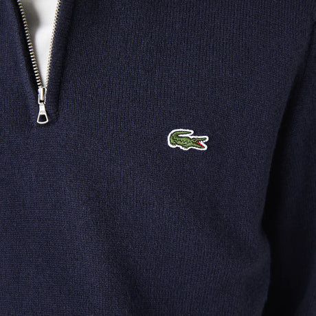 LACOSTE MEN’S HALF-ZIP WOOL SWEATER NAVY