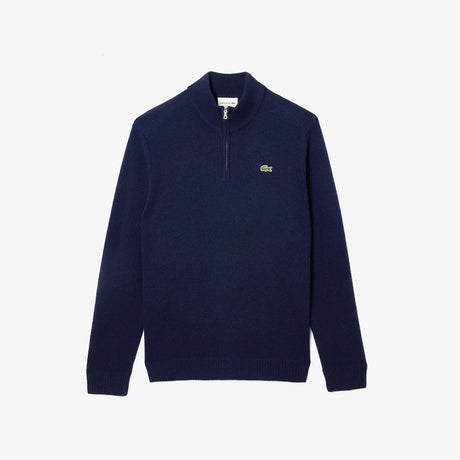 LACOSTE MEN’S HALF-ZIP WOOL SWEATER NAVY