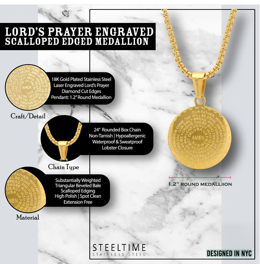 Lord's Prayer Medallion Necklace