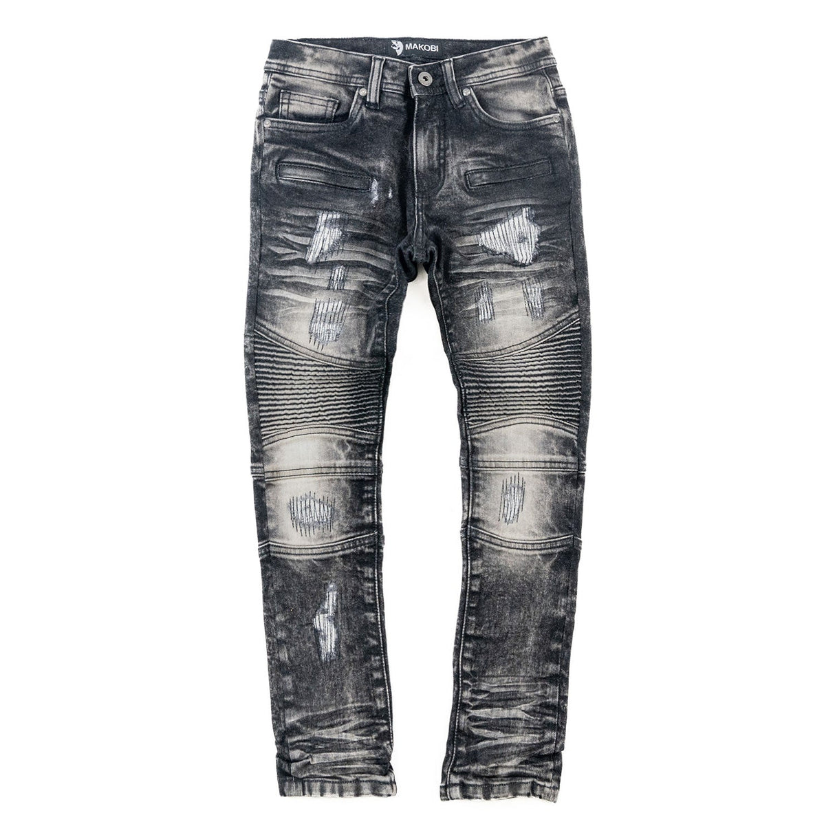 Makobi B1786 KIDS Rick Biker Jeans - Black Wash