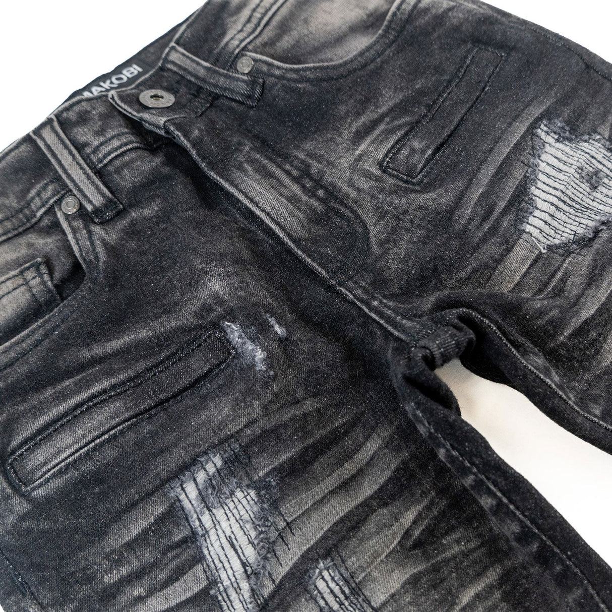 Makobi B1786 KIDS Rick Biker Jeans - Black Wash