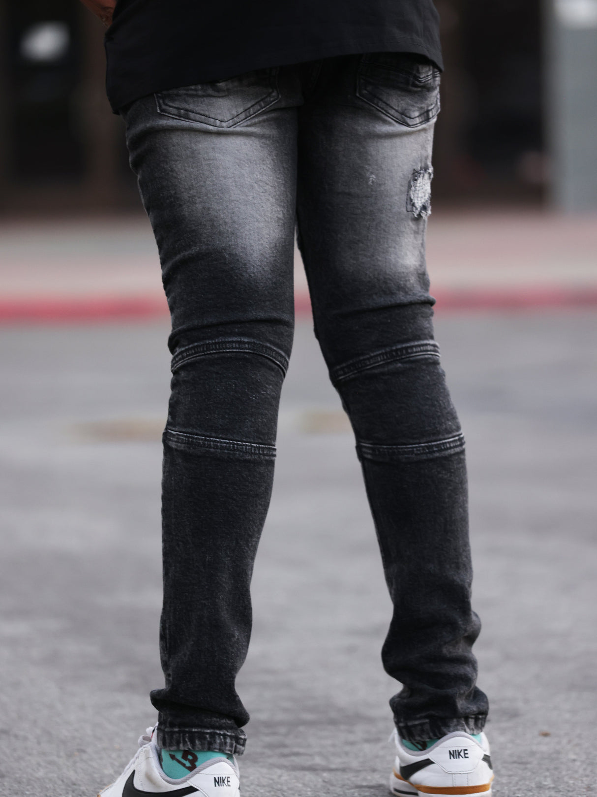 Makobi B1786 KIDS Rick Biker Jeans - Black Wash