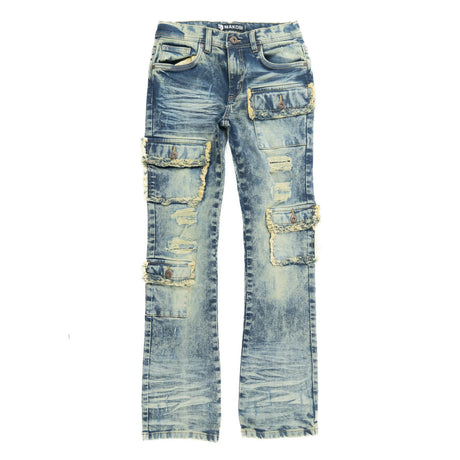 MAKOBI KIDS CESARE CARGO STACKED JEANS MULTI COLORS
