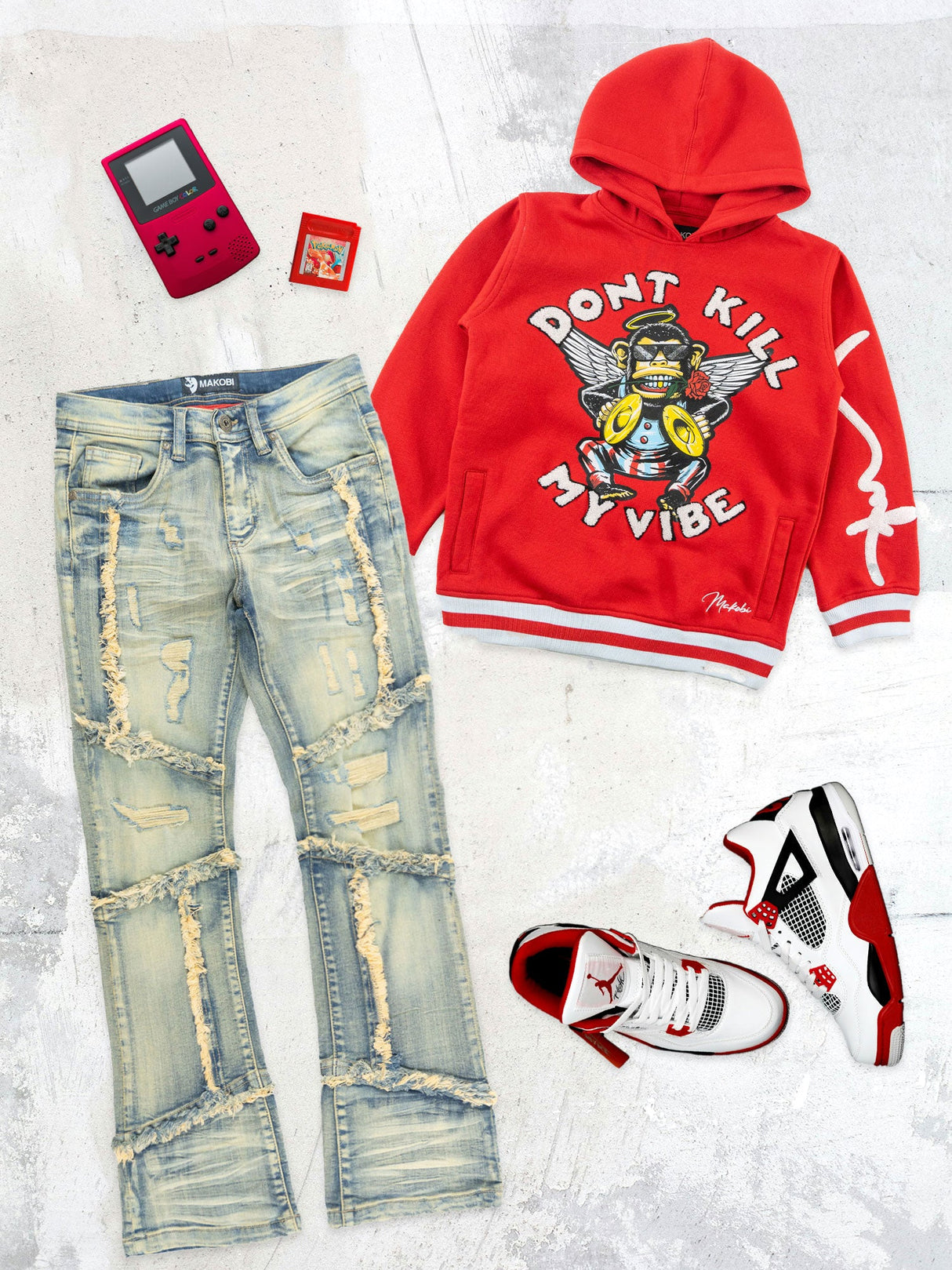 Makobi B1997 Gianno KIDS Stacked Jeans - Dirt