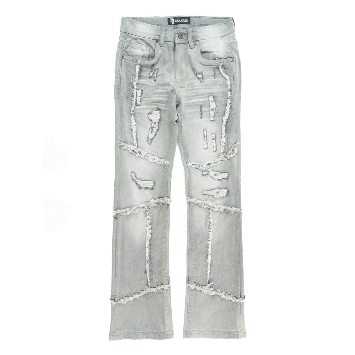 Makobi B1997 Gianno KIDS Stacked Jeans - Gray