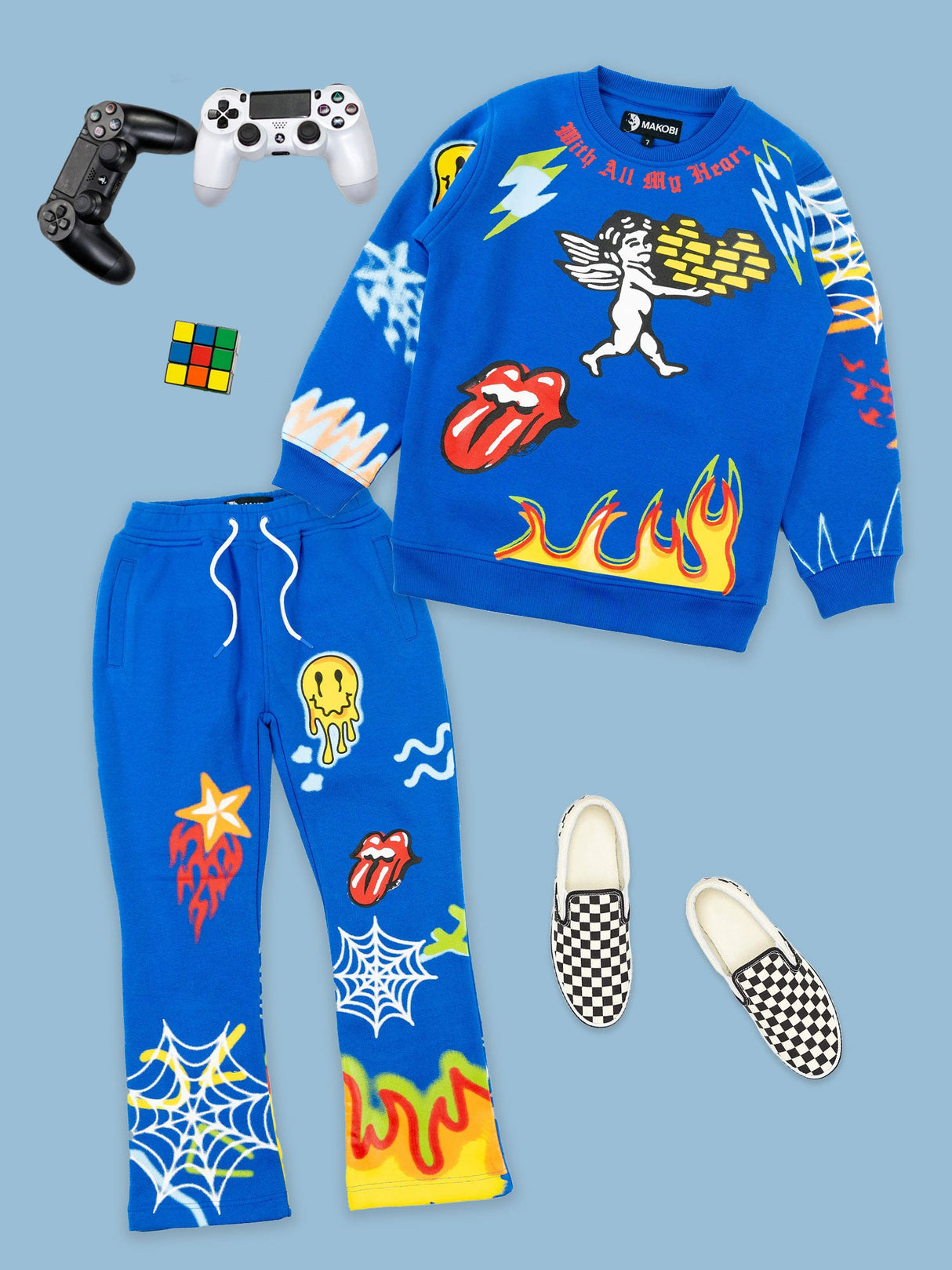 Makobi B4525 KIDS Graffiti Track Set - Royal