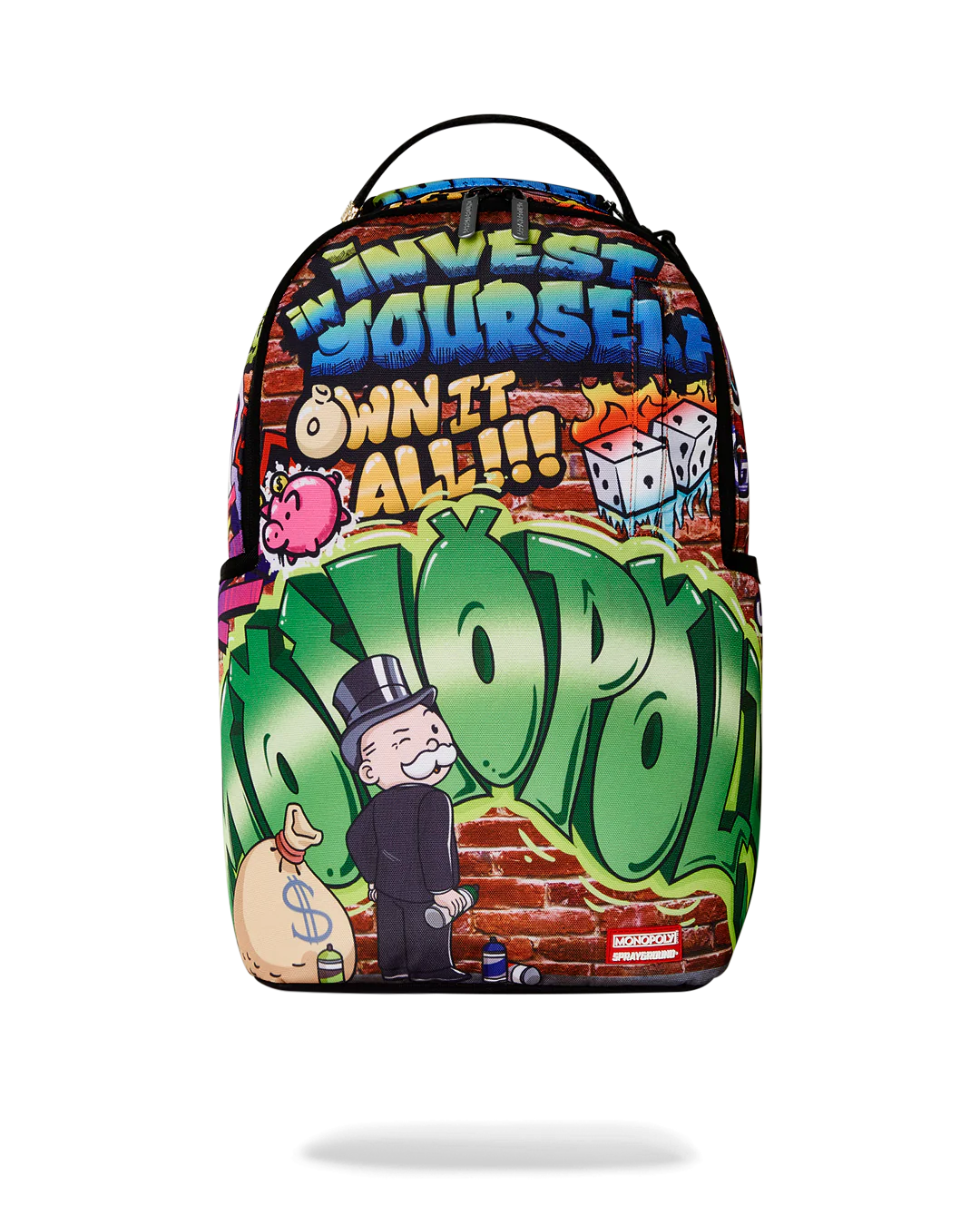 SPRAYGROUND MONOPOLY MAN GRAFFITI DLXR BACKPACK