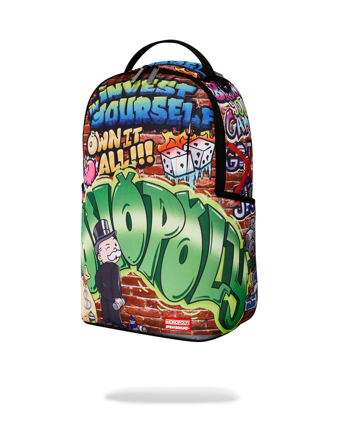 SPRAYGROUND MONOPOLY MAN GRAFFITI DLXR BACKPACK