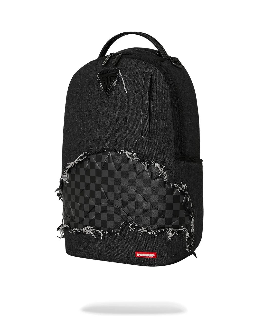 SprayGround Black Denim Tear Shark Dlxsv Backpack