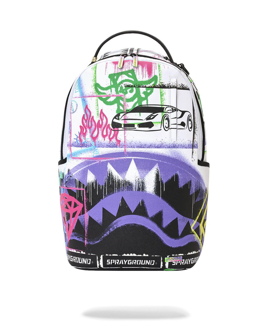 SprayGround Stencil Shark attack Black and White Dlxsv Backpack