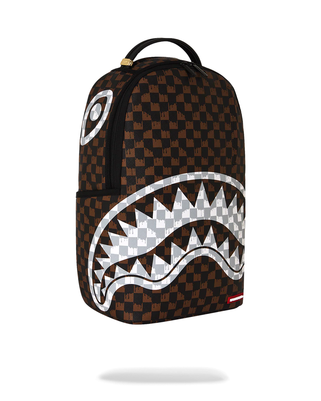 SprayGround Brown And Cream Drip Check Shark Dlxsv Backpack