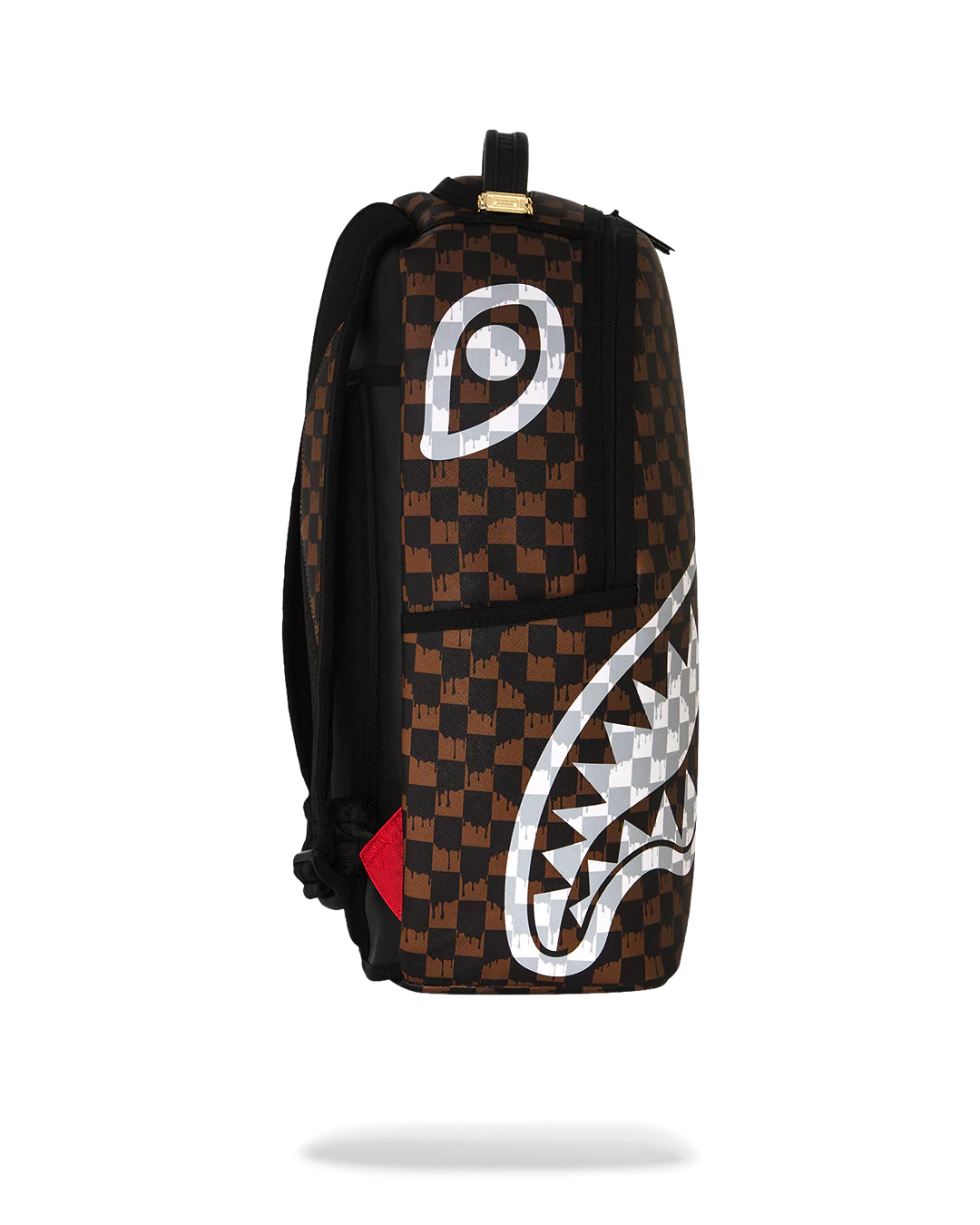 SprayGround Brown And Cream Drip Check Shark Dlxsv Backpack