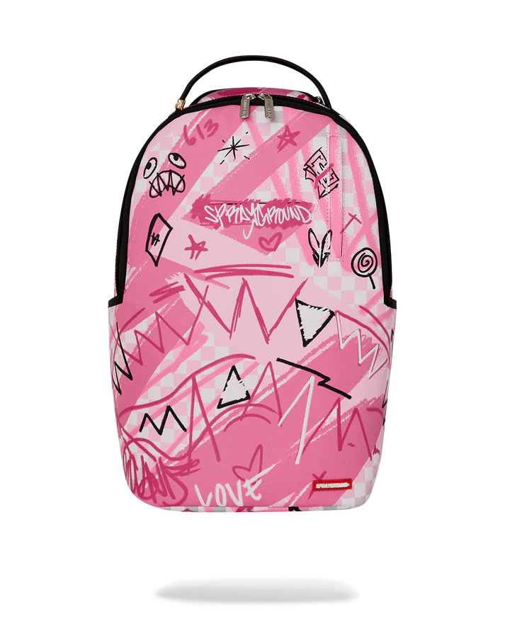 Sprayground Pink Smoke Check Backpack