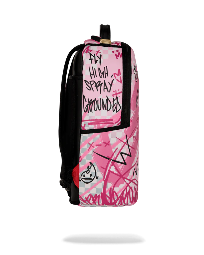 Sprayground Pink Smoke Check Backpack