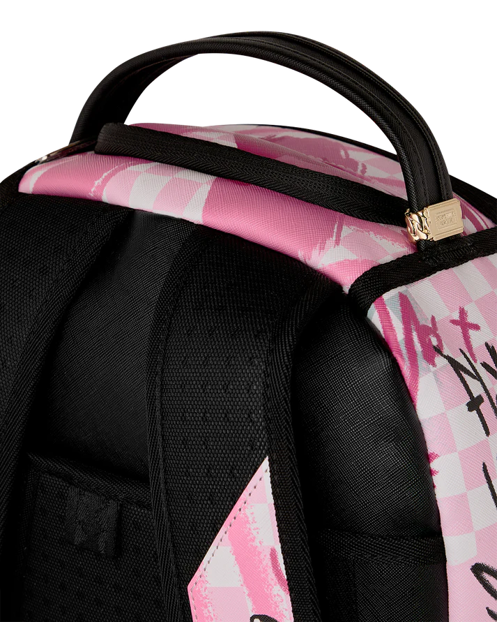 Sprayground Pink Smoke Check Backpack