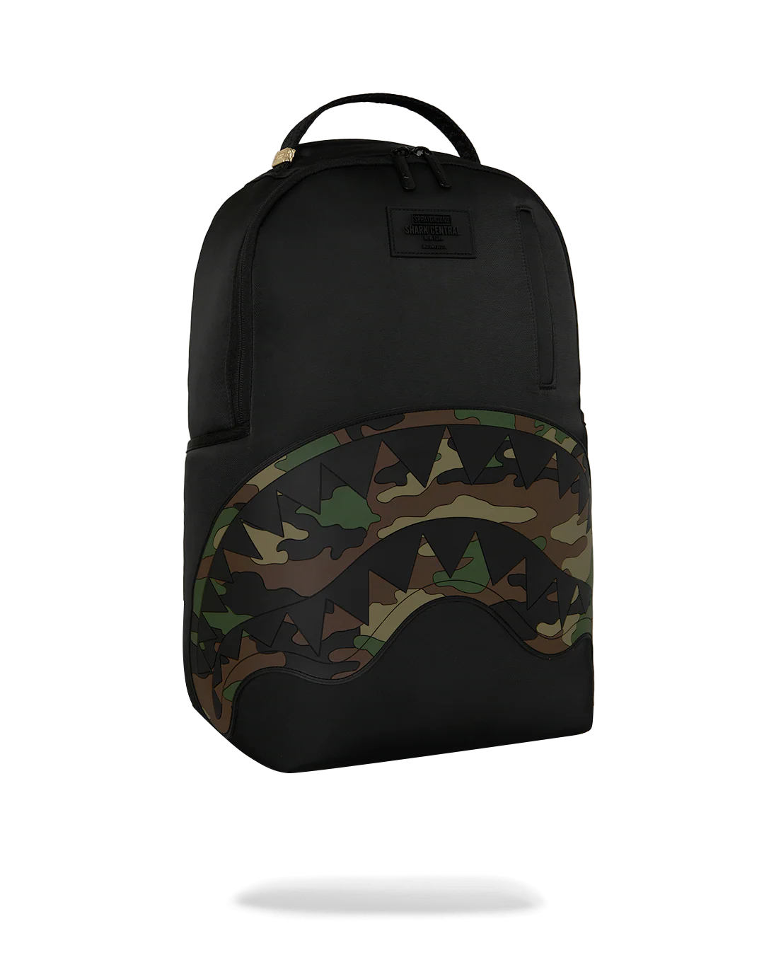 SprayGround Shark Central Black Nylon Camo Dlxsr Backpack