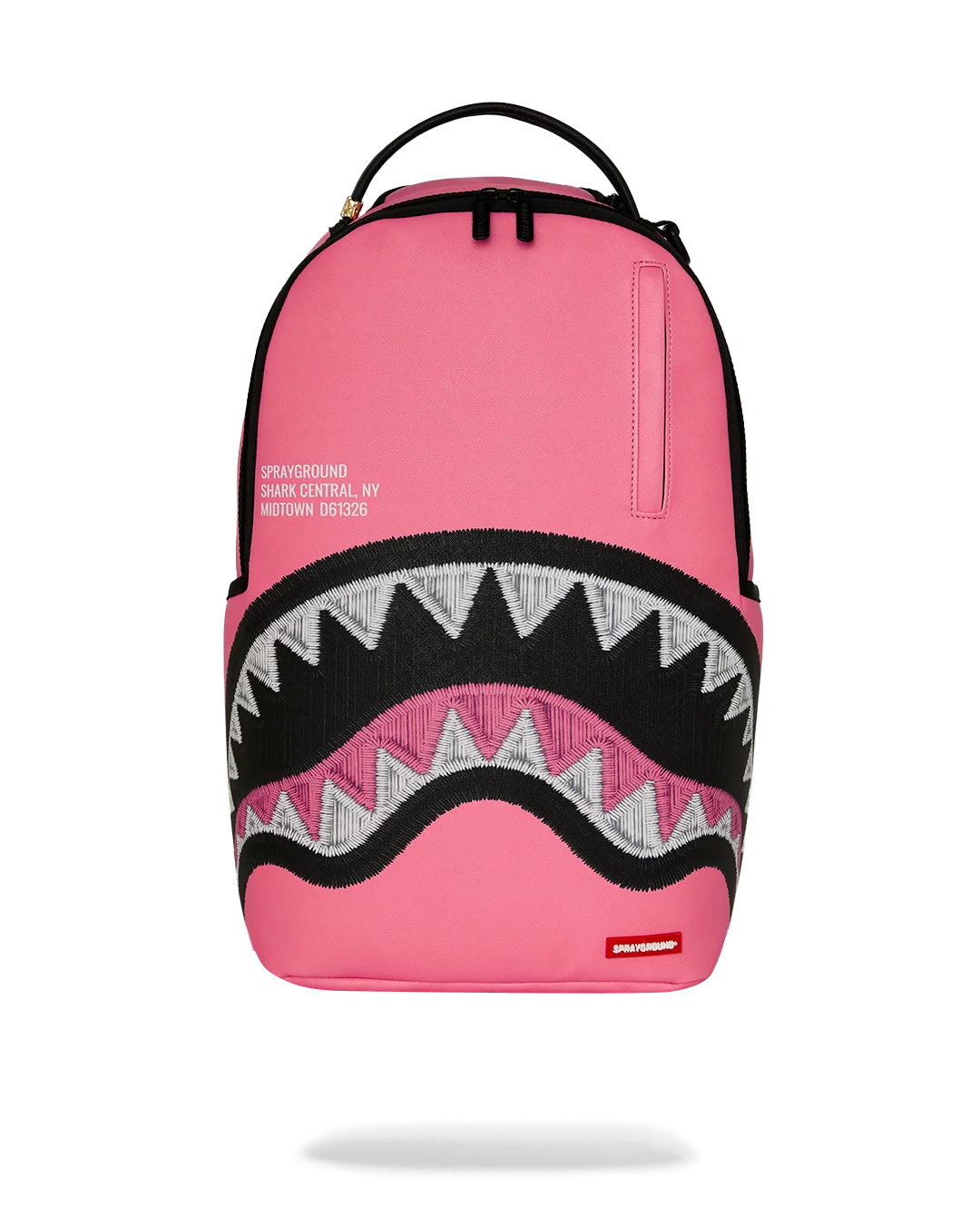 SprayGround Shark Central Pink Embroidered Dlxsv Backpack