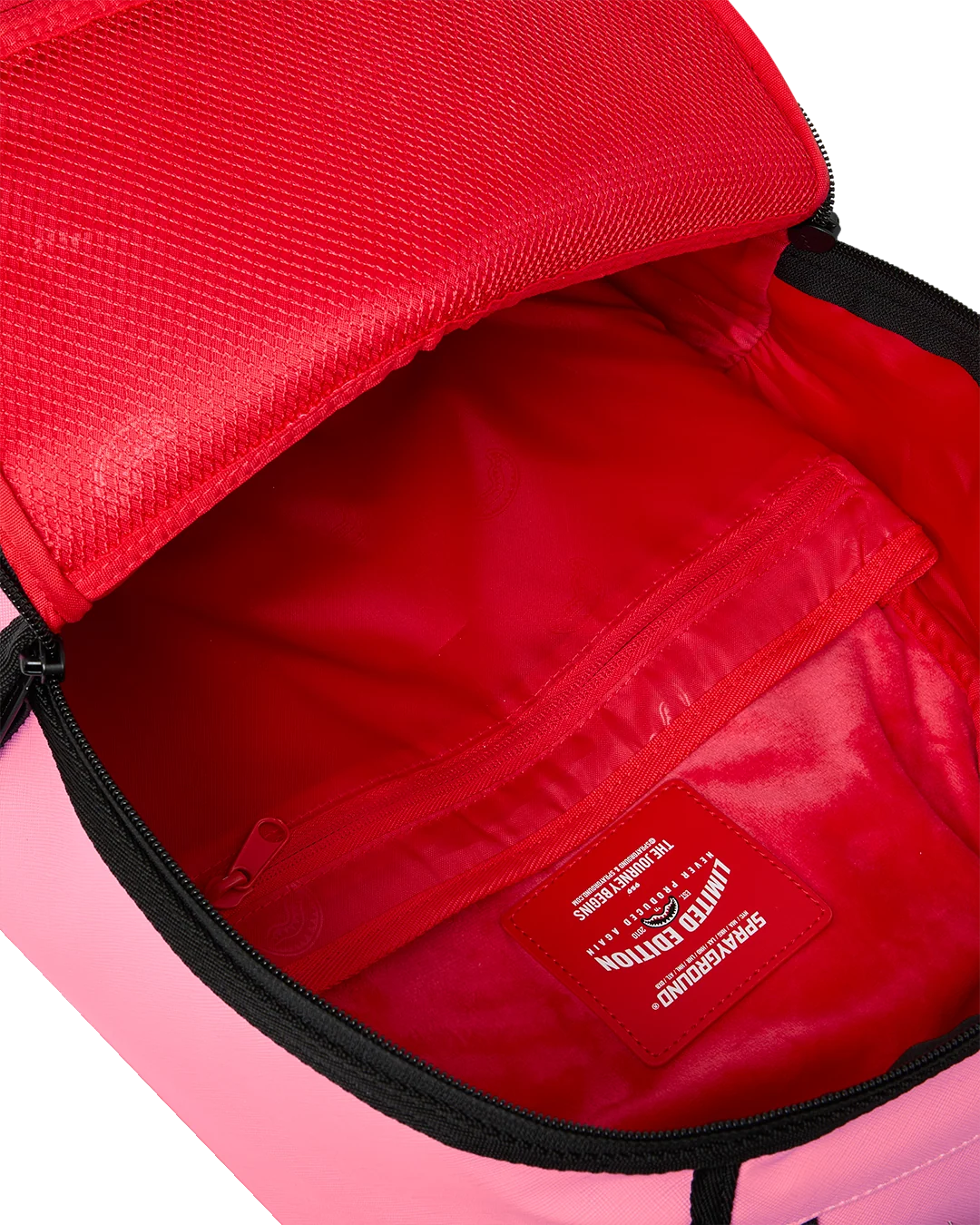 SprayGround Shark Central Pink Embroidered Dlxsv Backpack
