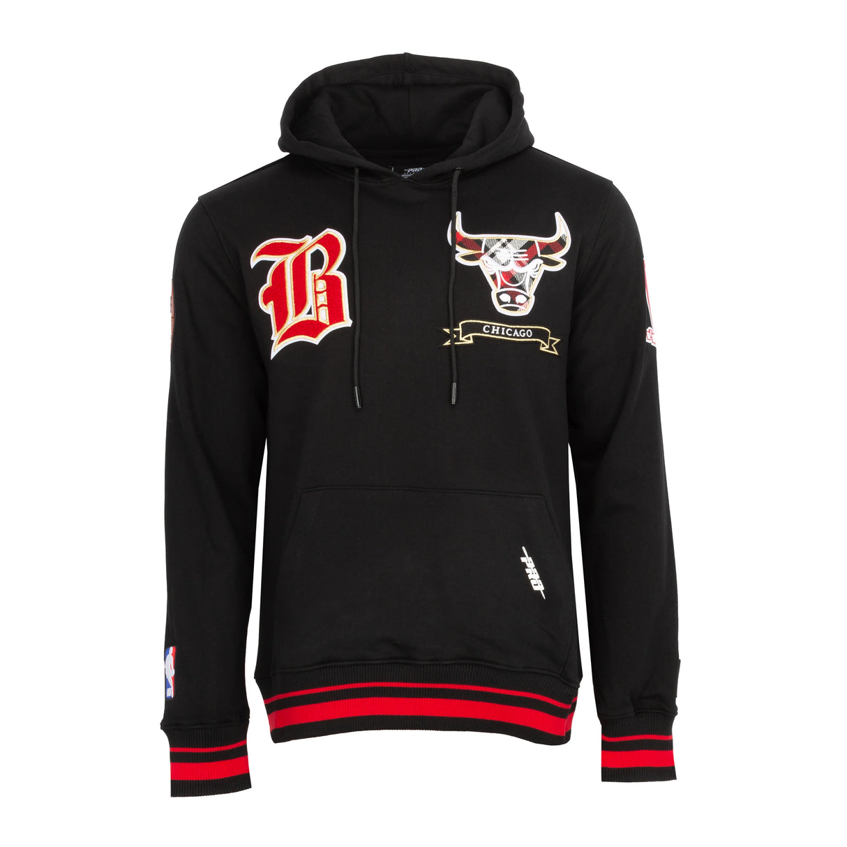 Pro Standard Chicago Bulls Prep Rib Hoodie - Black Red