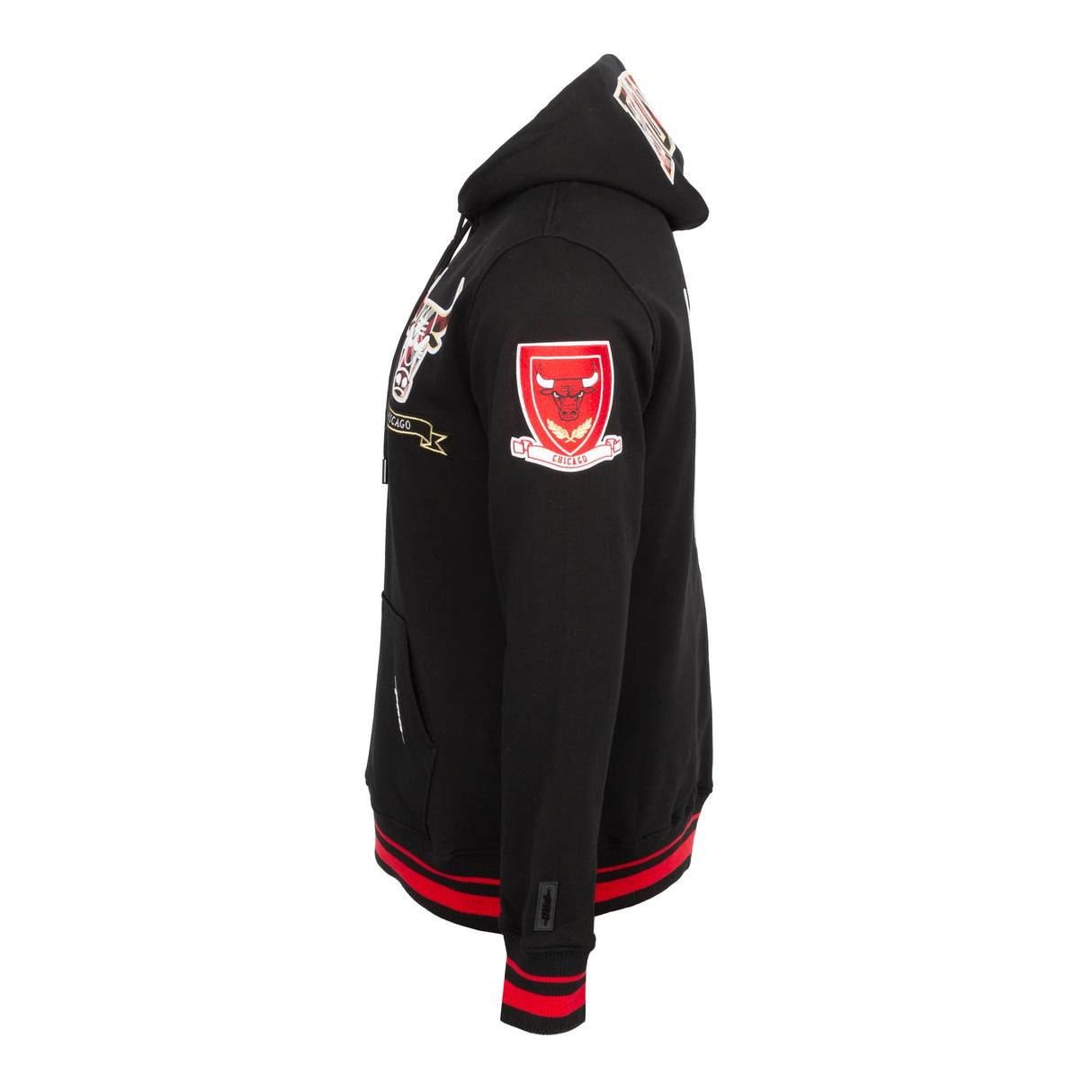 Pro Standard Chicago Bulls Prep Rib Hoodie - Black Red