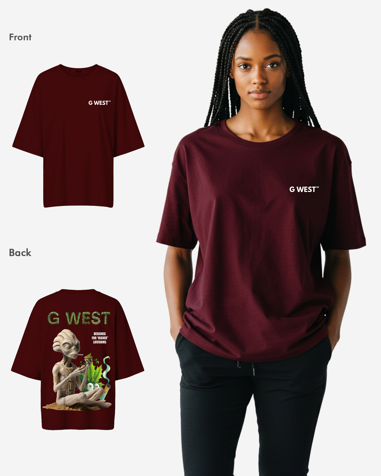 G West Oversized Designed For Higher Lifeforms Tee  - WOMEN