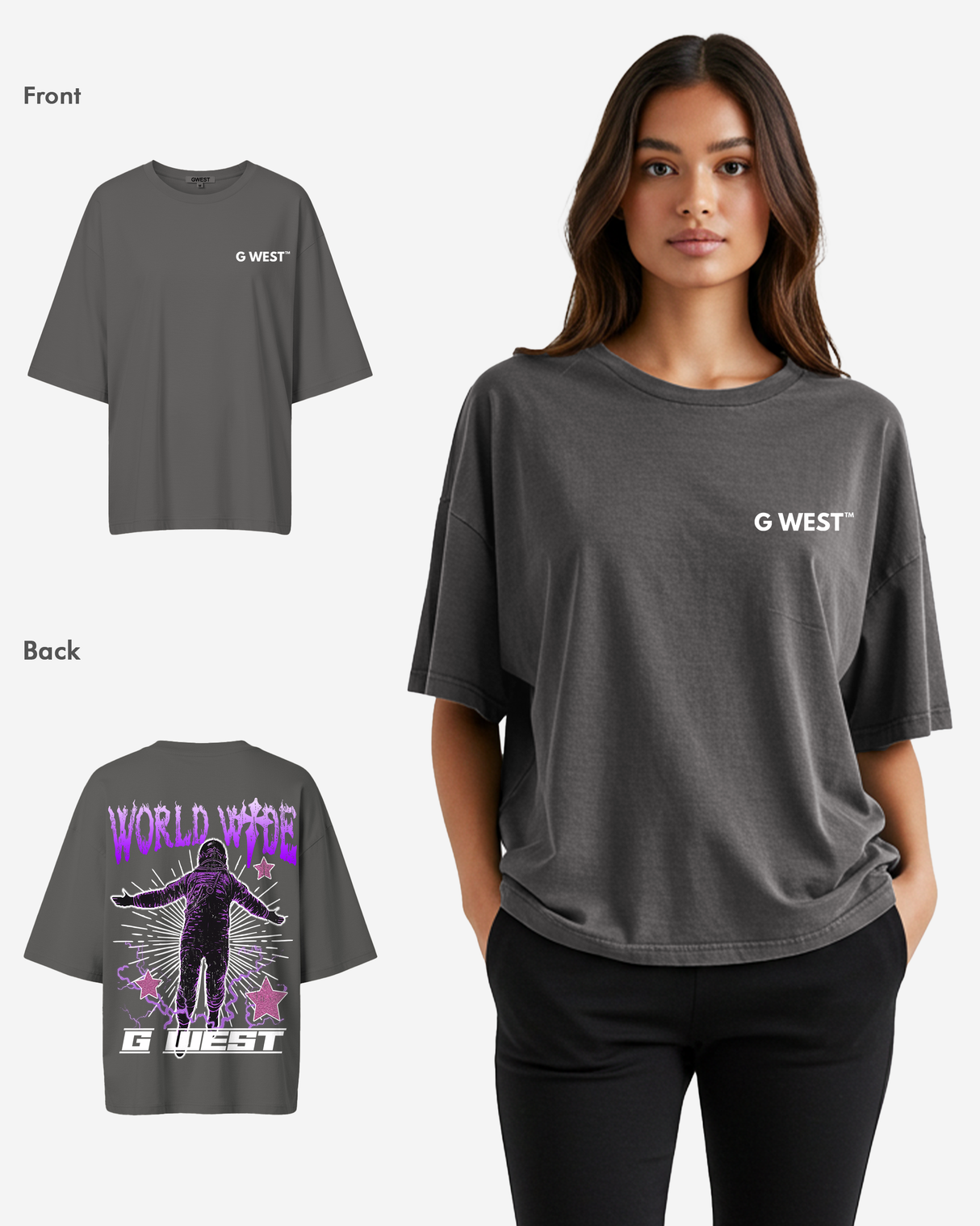 G West Oversized World Wide Star Tee -WOMEN