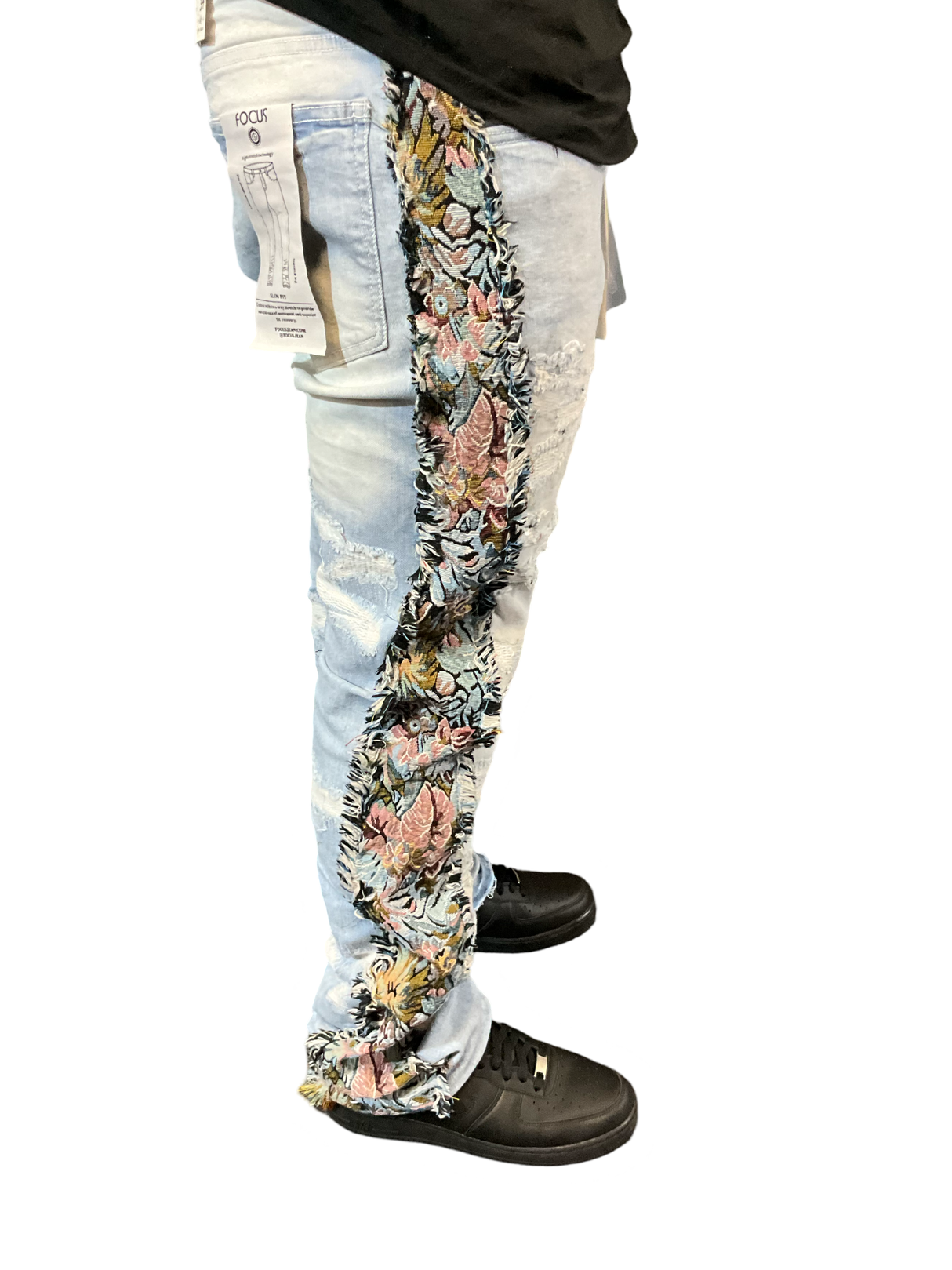 Focus - Slim Fit Stacked Jeans - Tapestry Strip Multi Colors